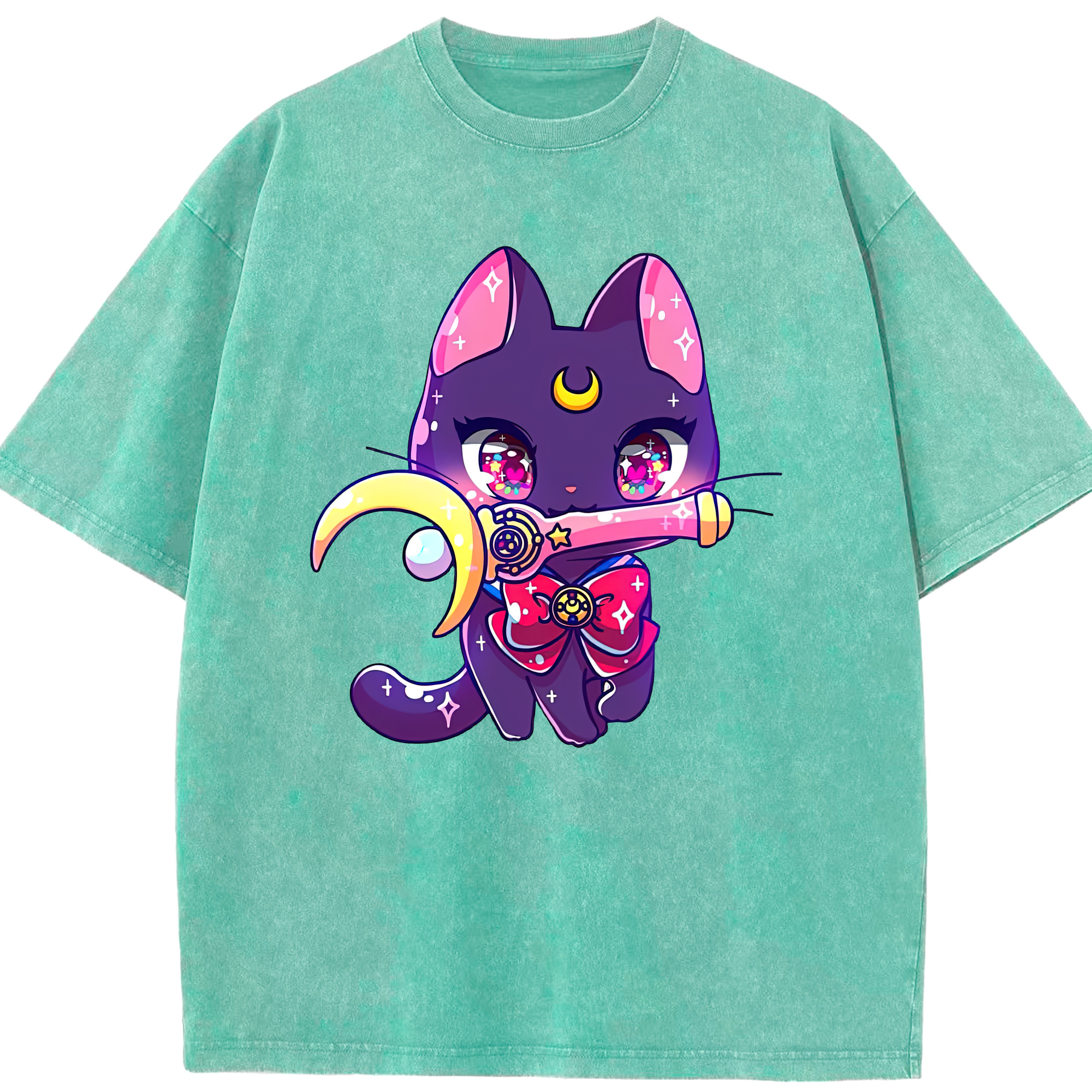 （画像用） 美少女戦士セーラームーン Sailor Moon 綿100% ヴィンテージ風 半袖Tシャツ（フロントプリント）